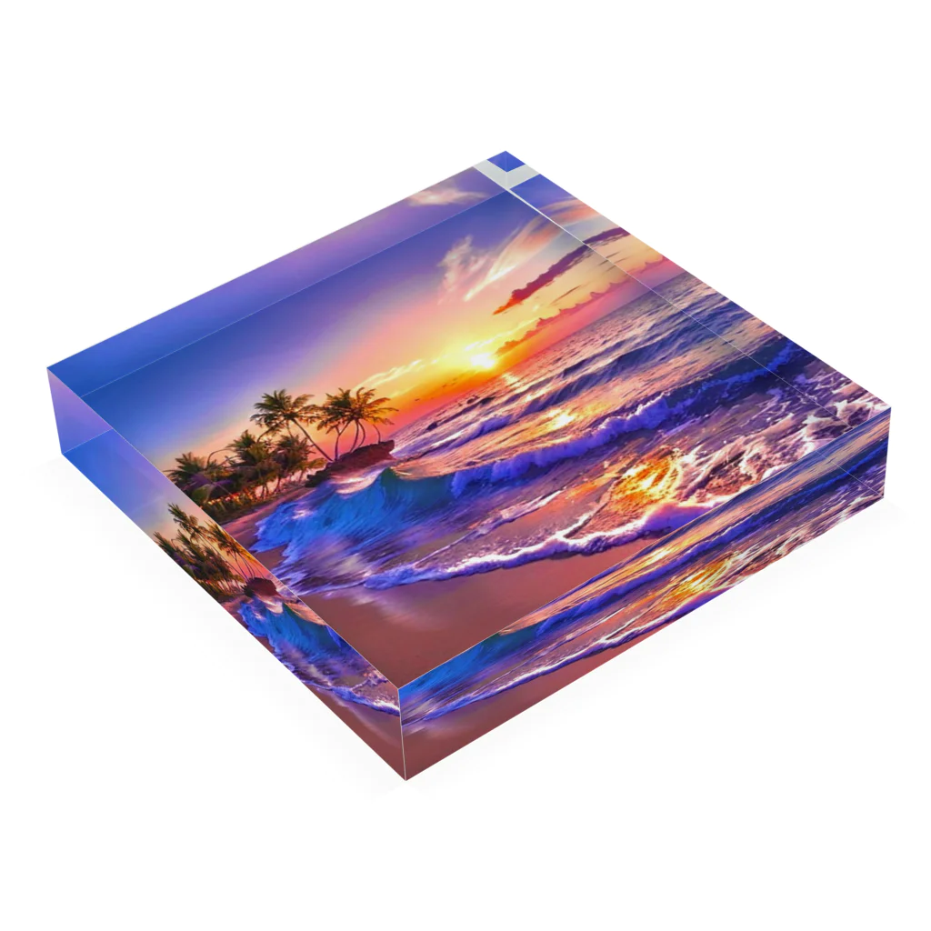 11mi_mi11の🌴ビーチサンセット☀ Acrylic Block :placed flat