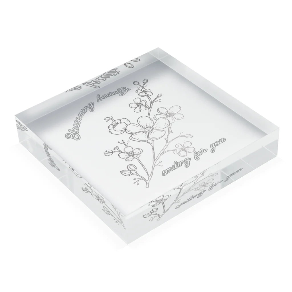 Kotoha-shopの桜の花言葉 Acrylic Block :placed flat