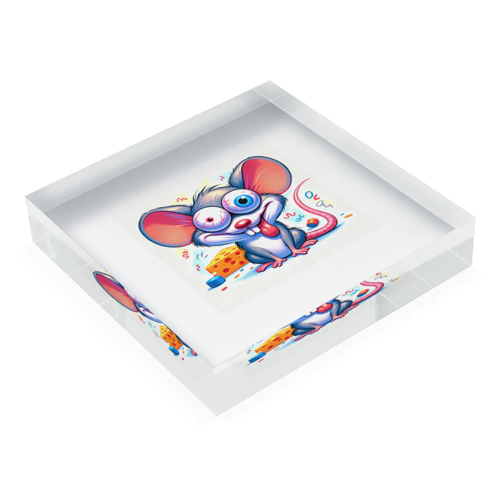 funny-itemsのパニックマウス Acrylic Block :placed flat