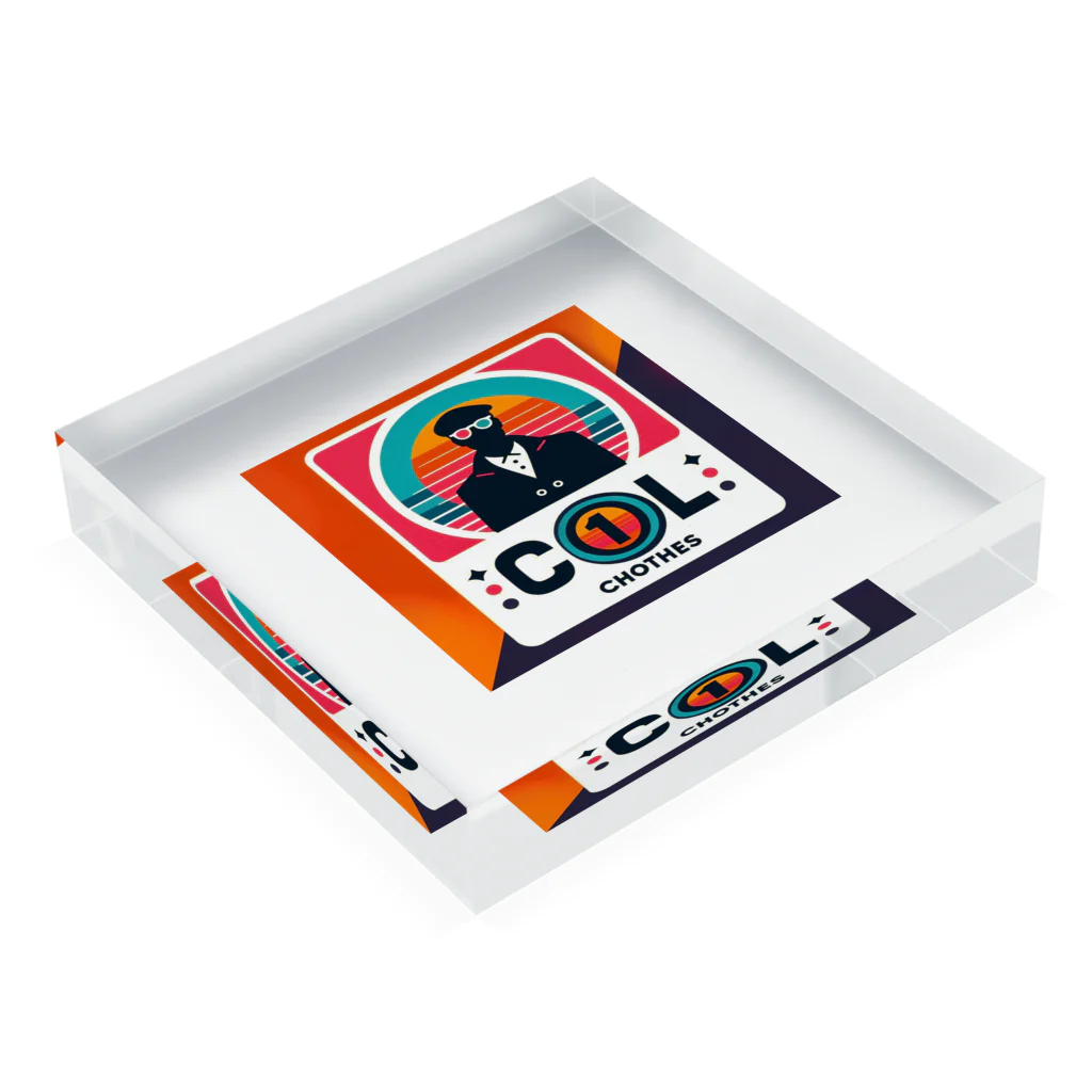 ゆゆゆのcool men Acrylic Block :placed flat