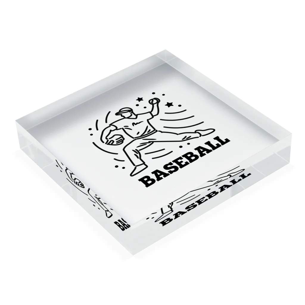 nndesignのBASEBALL LEFT PITCHER Acrylic Block :placed flat