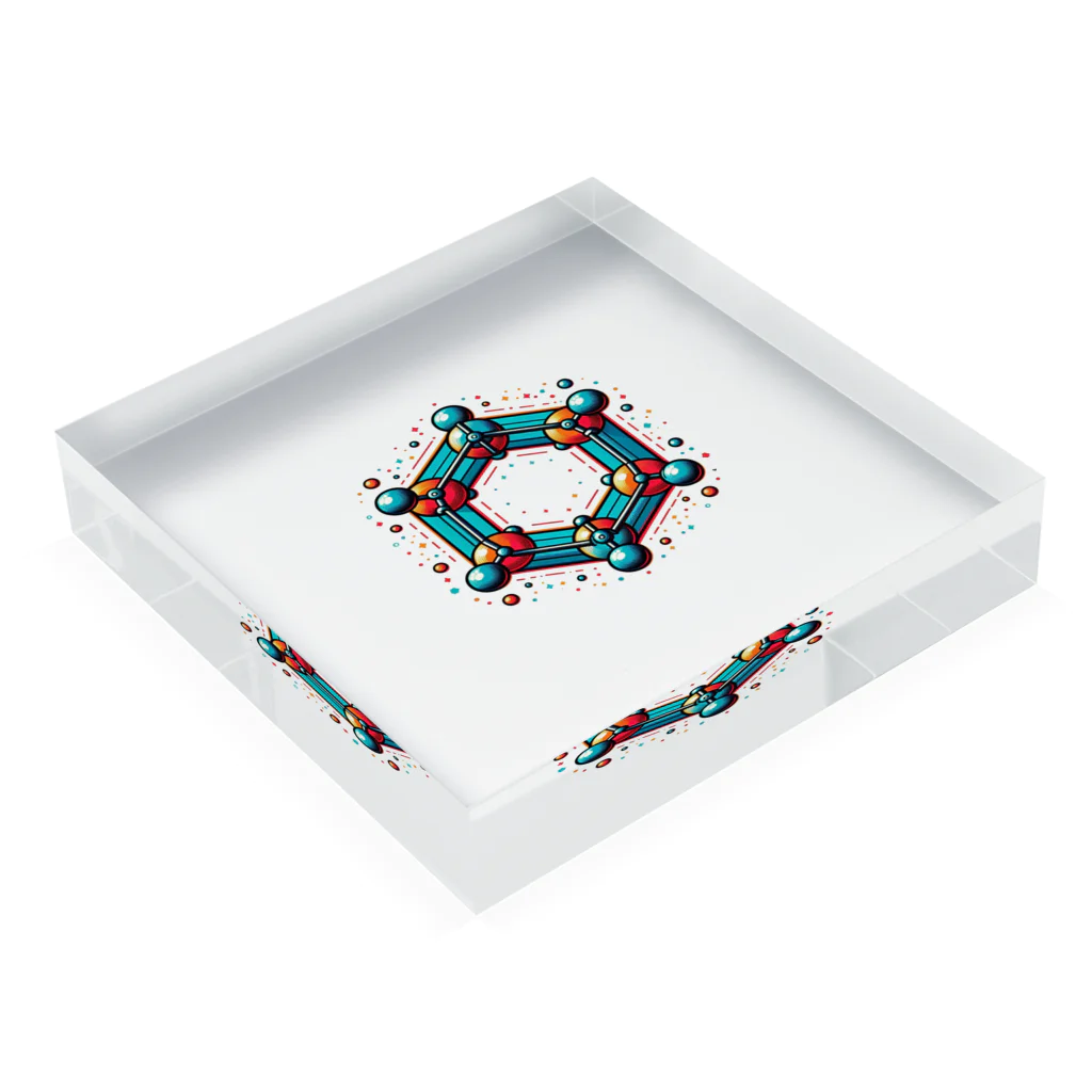 アミュペンのこの美しい「ベンゼン環」 Acrylic Block :placed flat