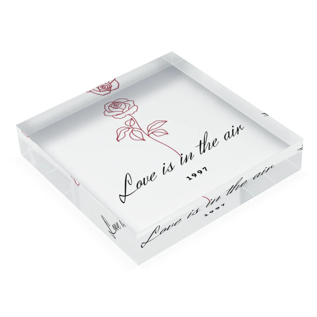 りなりのLove is in the air（バラ） Acrylic Block :placed flat