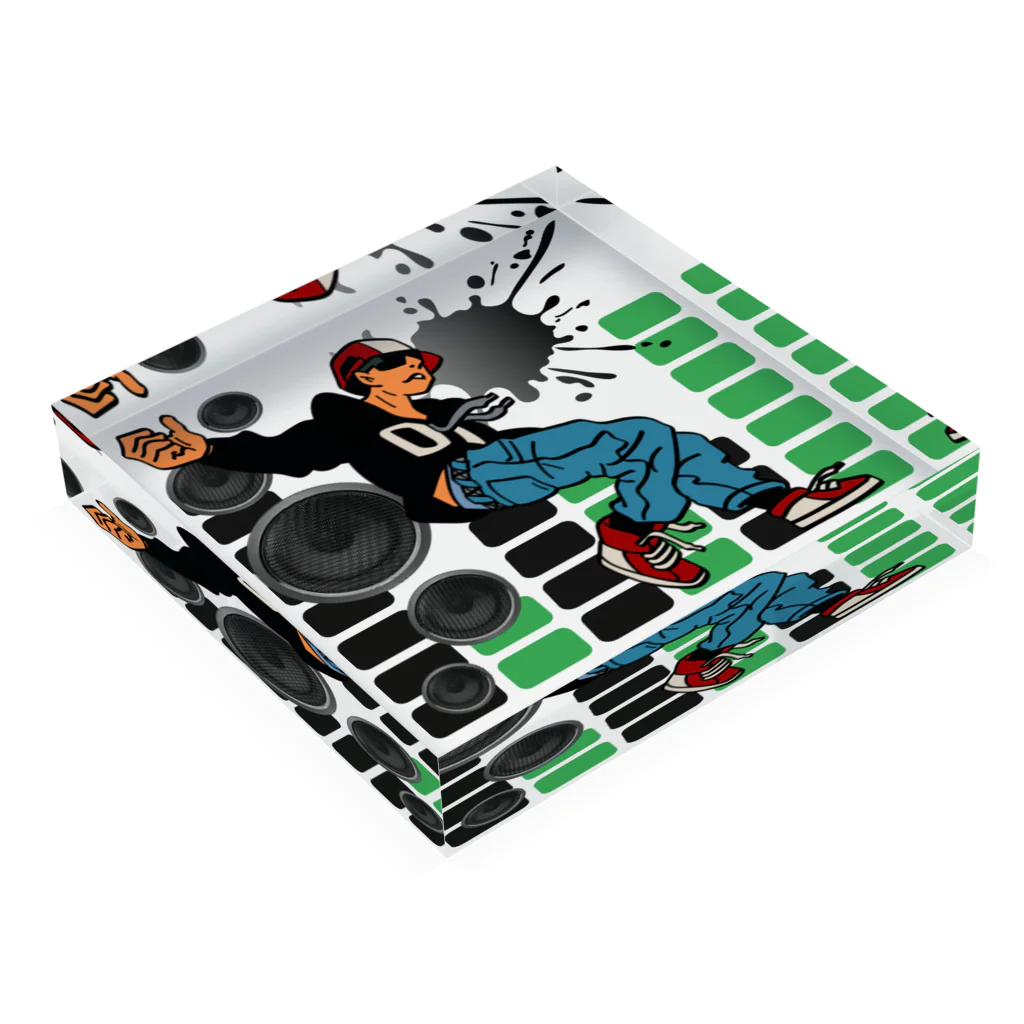 CHIBE86の「Street Dance Vibes」 Acrylic Block :placed flat