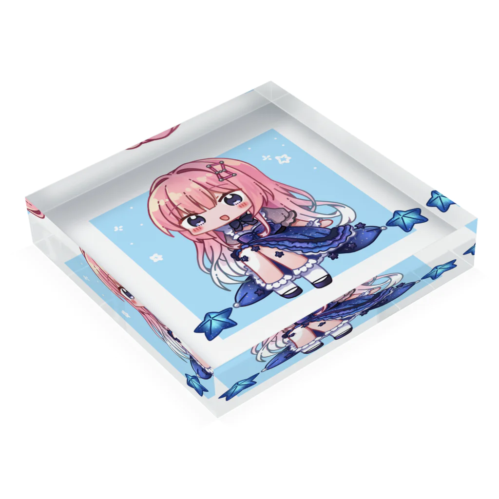 流星すぴかといっしょのおすわりすぴかちゃん Acrylic Block :placed flat