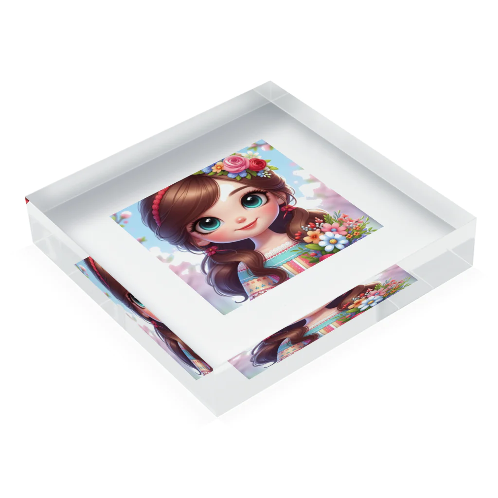 8kn356231の美少女 Acrylic Block :placed flat