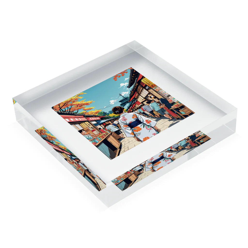 noiSutoaの浴衣 Acrylic Block :placed flat