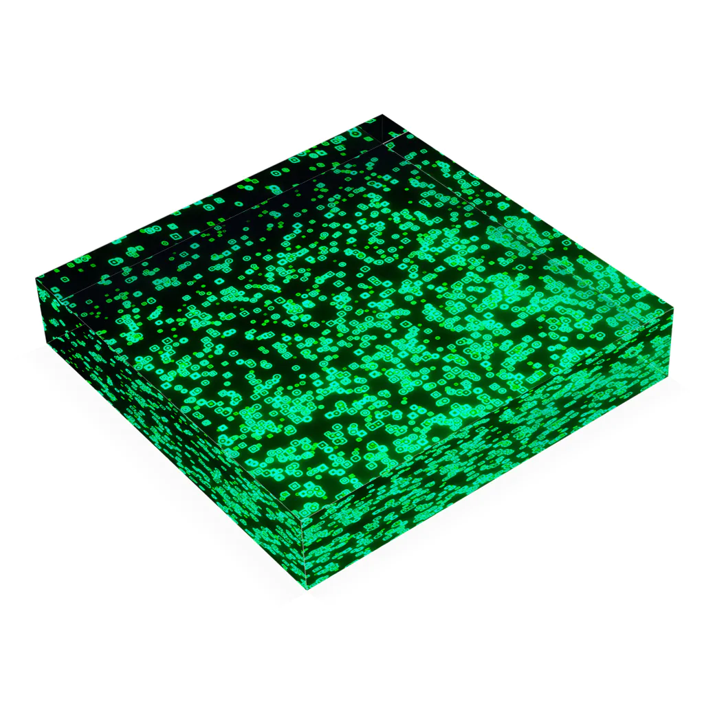 AAAA0X0の湧き上がるドット　緑　Ｔシャツ　手帳型スマホケース　マグカップ　タンブラー　グラス　ロンググラス　アクリルブロック　クリアファイル　クッション Acrylic Block :placed flat