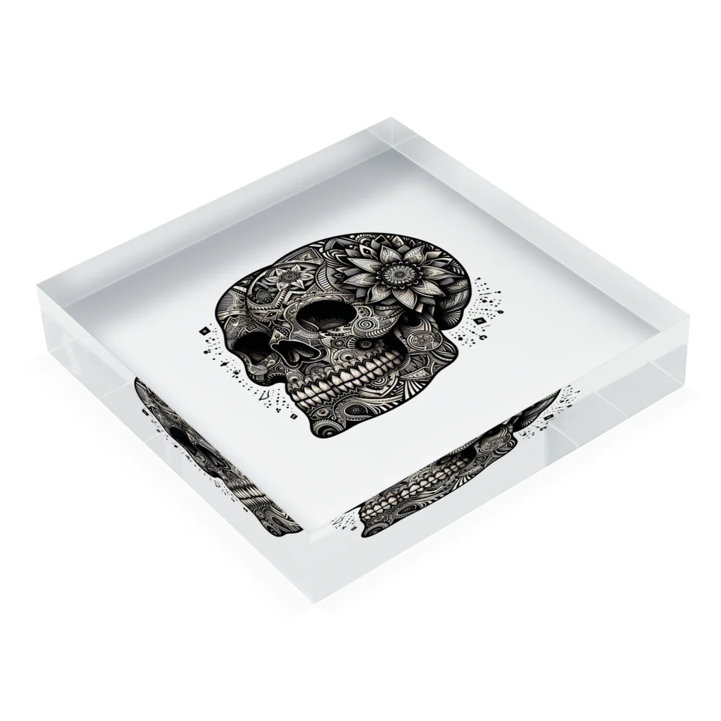 wワンダーワールドwのSKULL002 Acrylic Block :placed flat