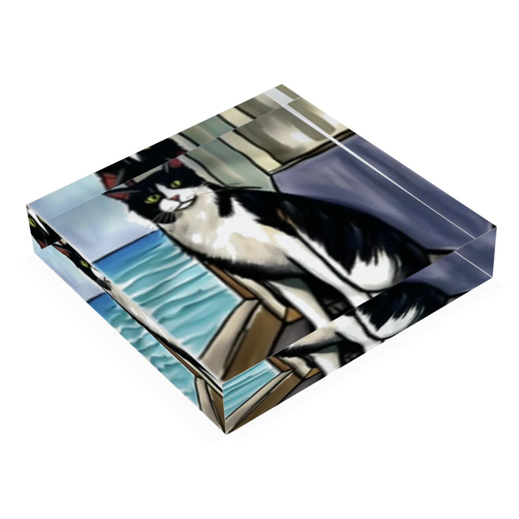 Ppit8の旅する猫 Acrylic Block :placed flat