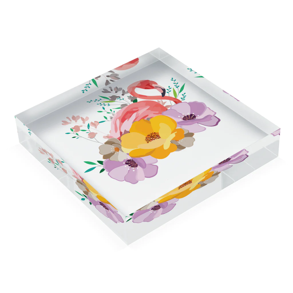 LuLaLysのflamingo!! Acrylic Block :placed flat