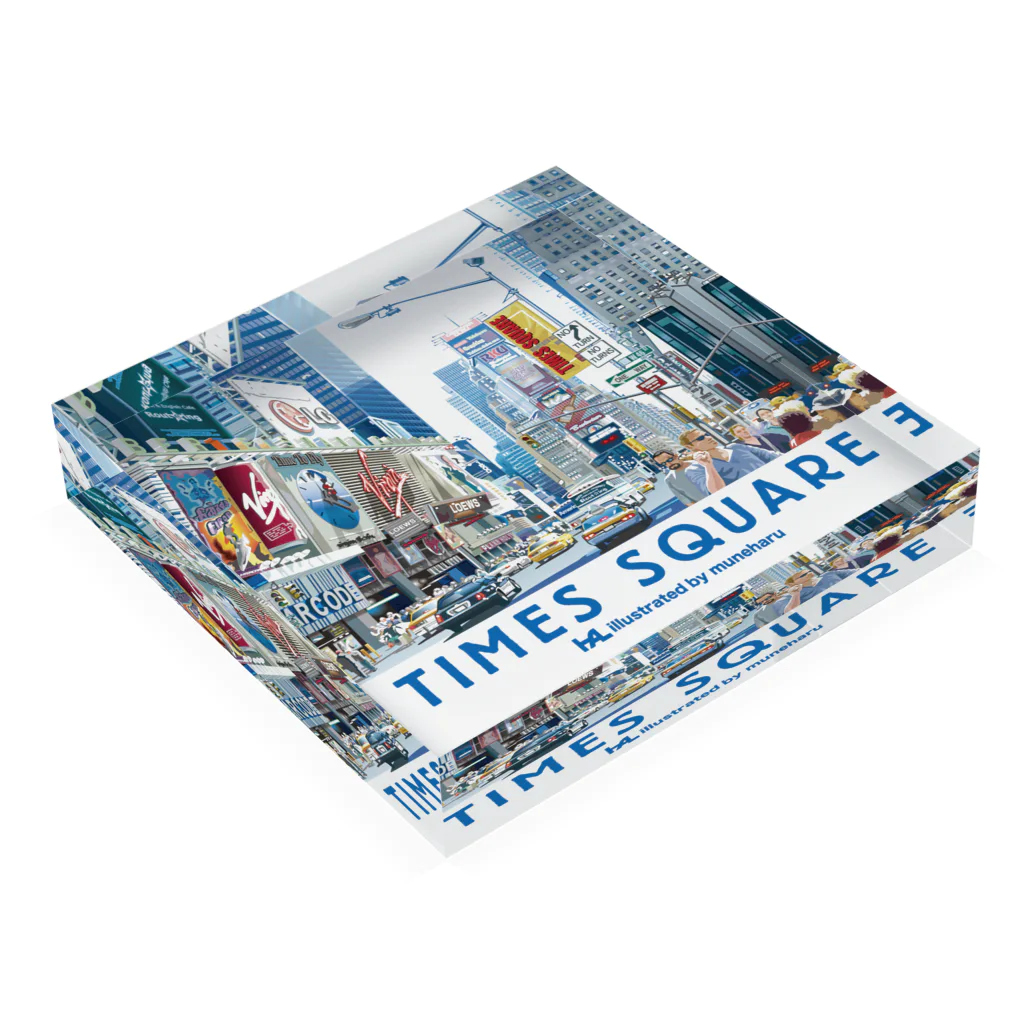 illustrator_HaLのTIMES SQUARE Acrylic Block :placed flat