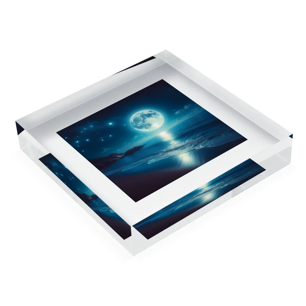 RIKUPANDAのNight Sea Acrylic Block :placed flat