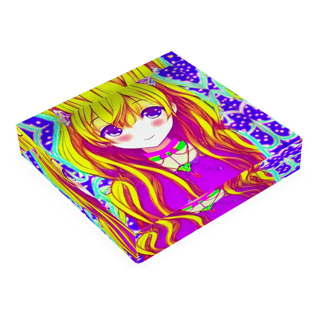 きゅぴきゅぴガールの金髪優しげ★きゅぴきゅぴガール Acrylic Block :placed flat