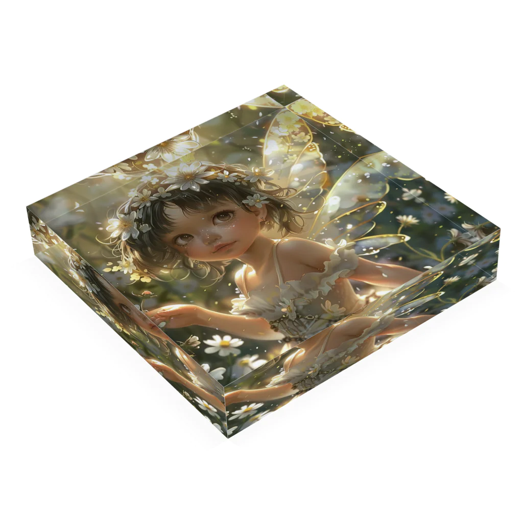 AQUAMETAVERSEの花の妖精・マーガレット　Tomoe bb 2712 Acrylic Block :placed flat