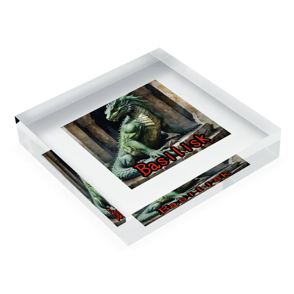 nkbg50のモンスターシリーズ（リアル）：Basilisk Acrylic Block :placed flat