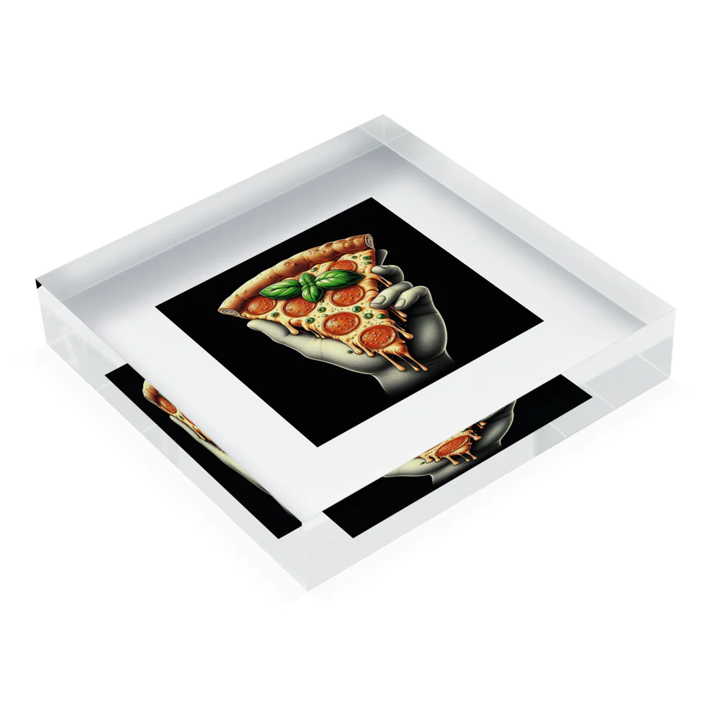 yuriseのおしゃれなpizzaのグッズ Acrylic Block :placed flat