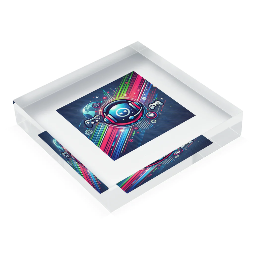 大野裕希_Twitch配信者の大野裕希 ゲームロゴ Acrylic Block :placed flat