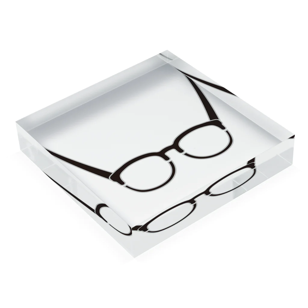 お絵描き看護師のメガネのイラストグッズ Acrylic Block :placed flat