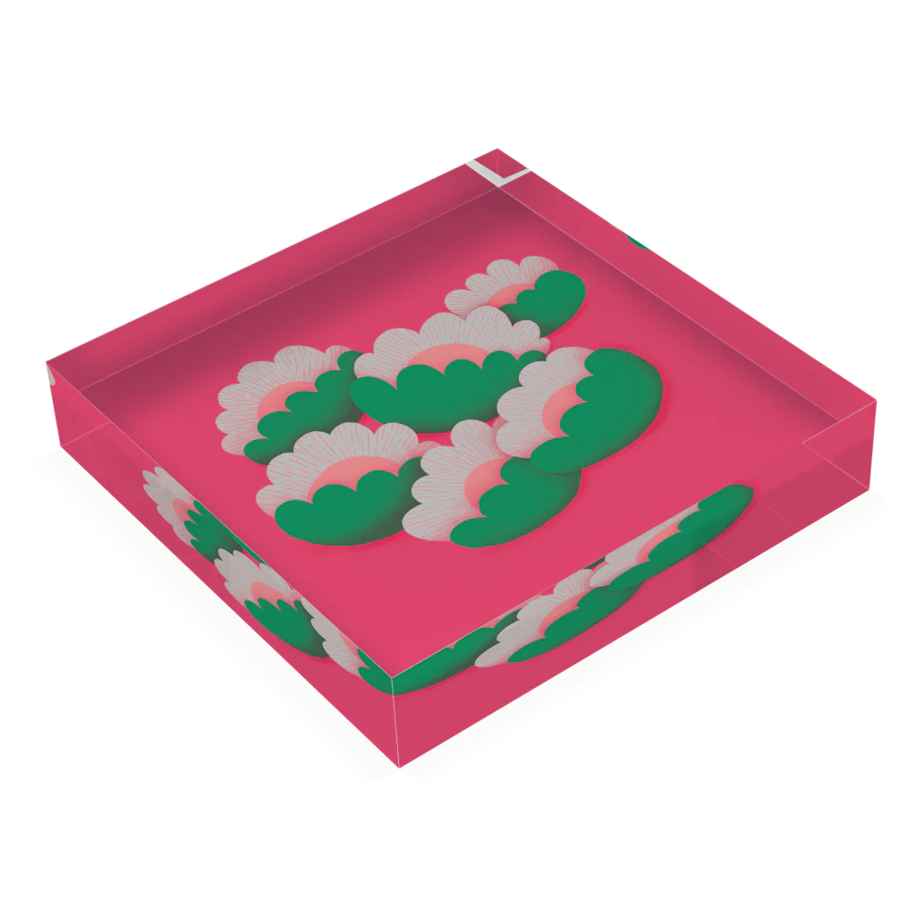 Ran Kobayashiのもくもくした花 Acrylic Block :placed flat