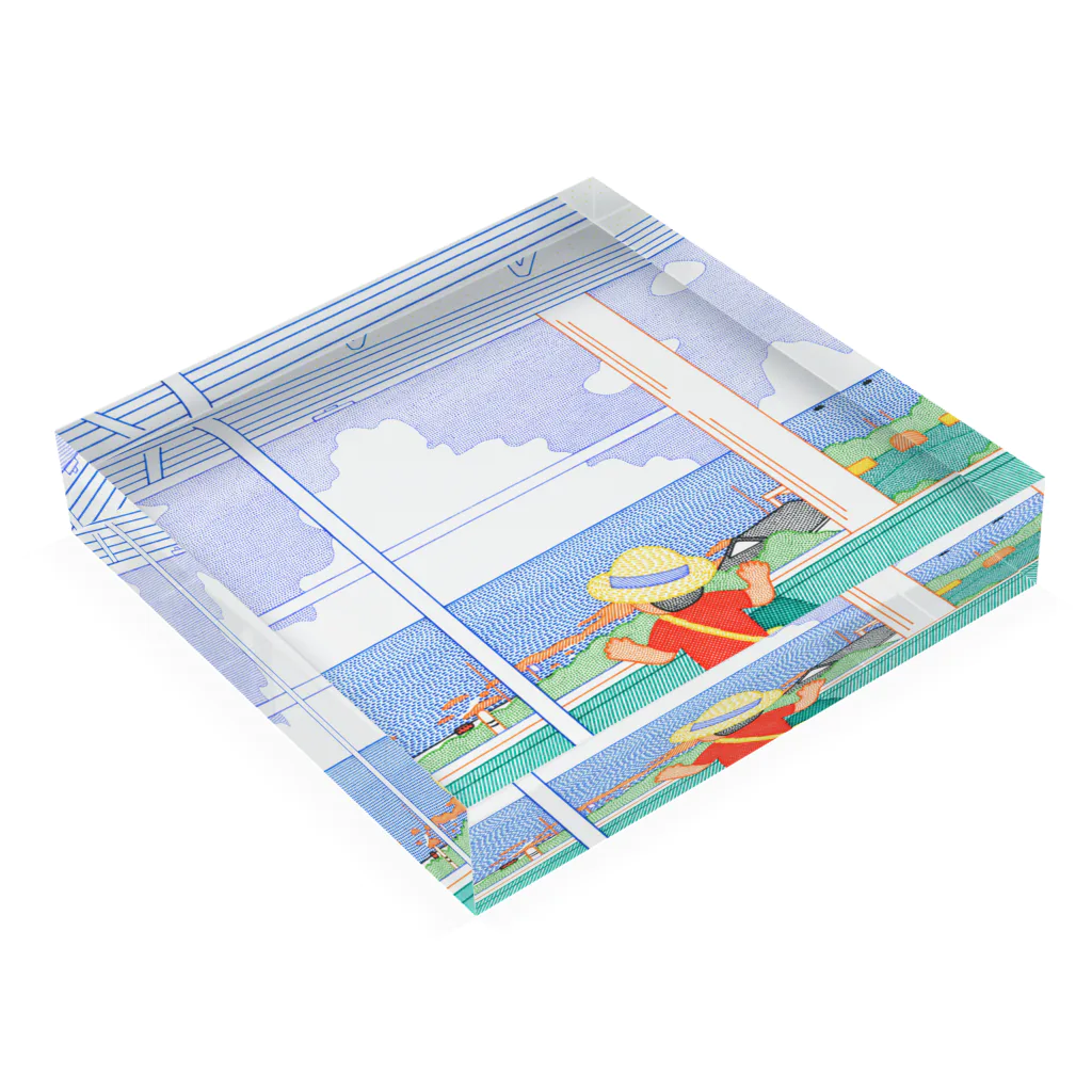 中村隆の電車から海 Acrylic Block :placed flat