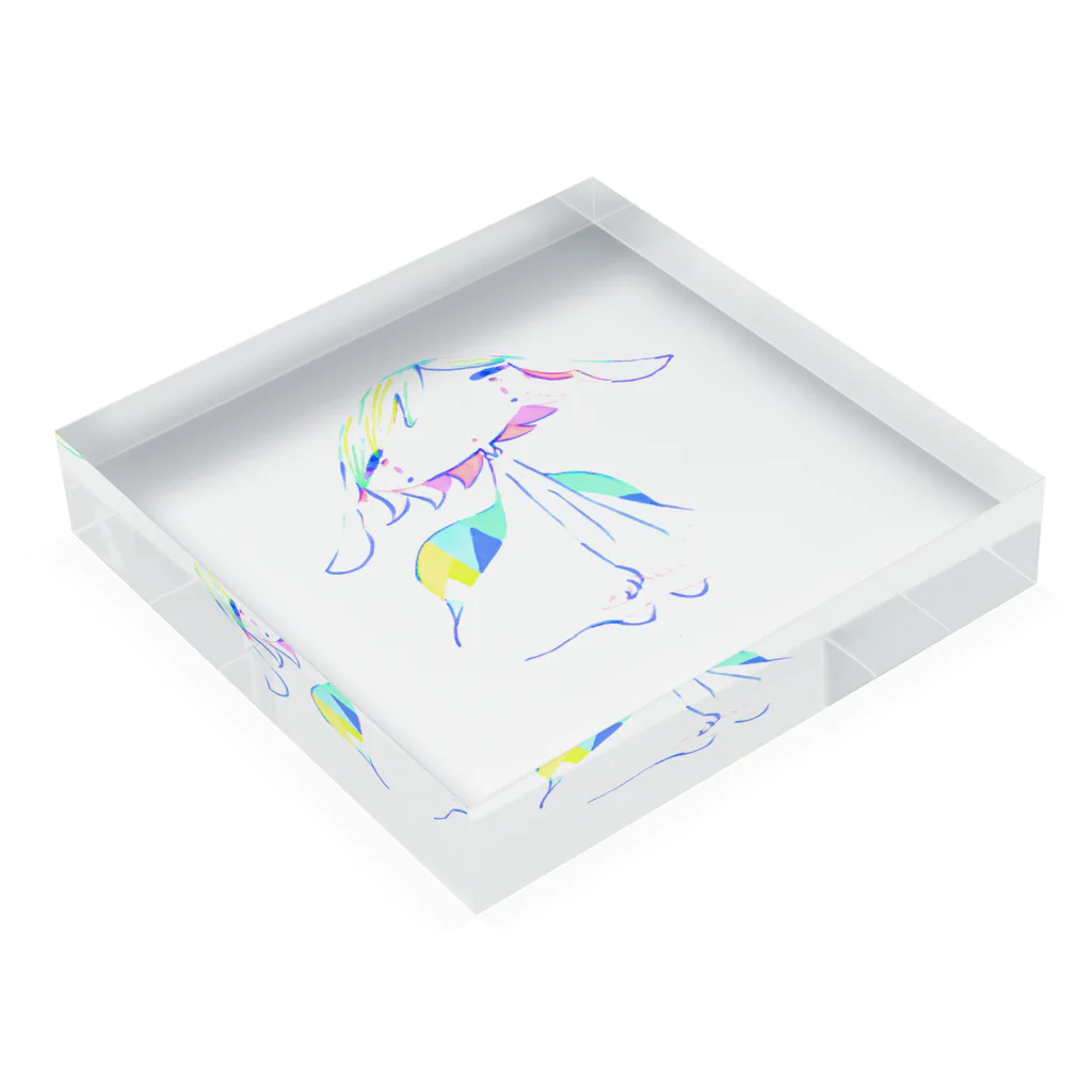 おそのショップのぼくのかわいいこ（全身） Acrylic Block :placed flat