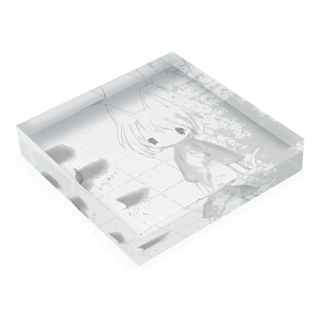 「ごめん々ね 」と言っのねこのこねこ Acrylic Block :placed flat