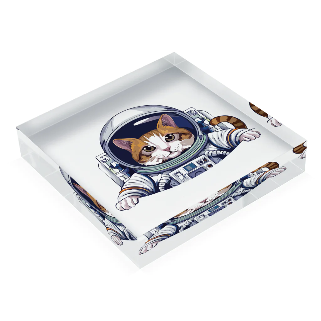 maronchiro55の宇宙猫Meru Acrylic Block :placed flat