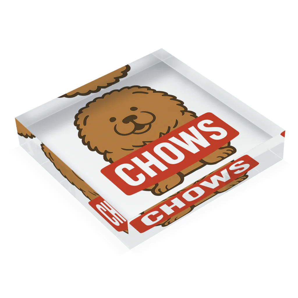 【CHOWS】チャウスのチャウチャウが大好きな人へ！インドア派のアウトドアブランドCHOWS新ロゴ Acrylic Block :placed flat
