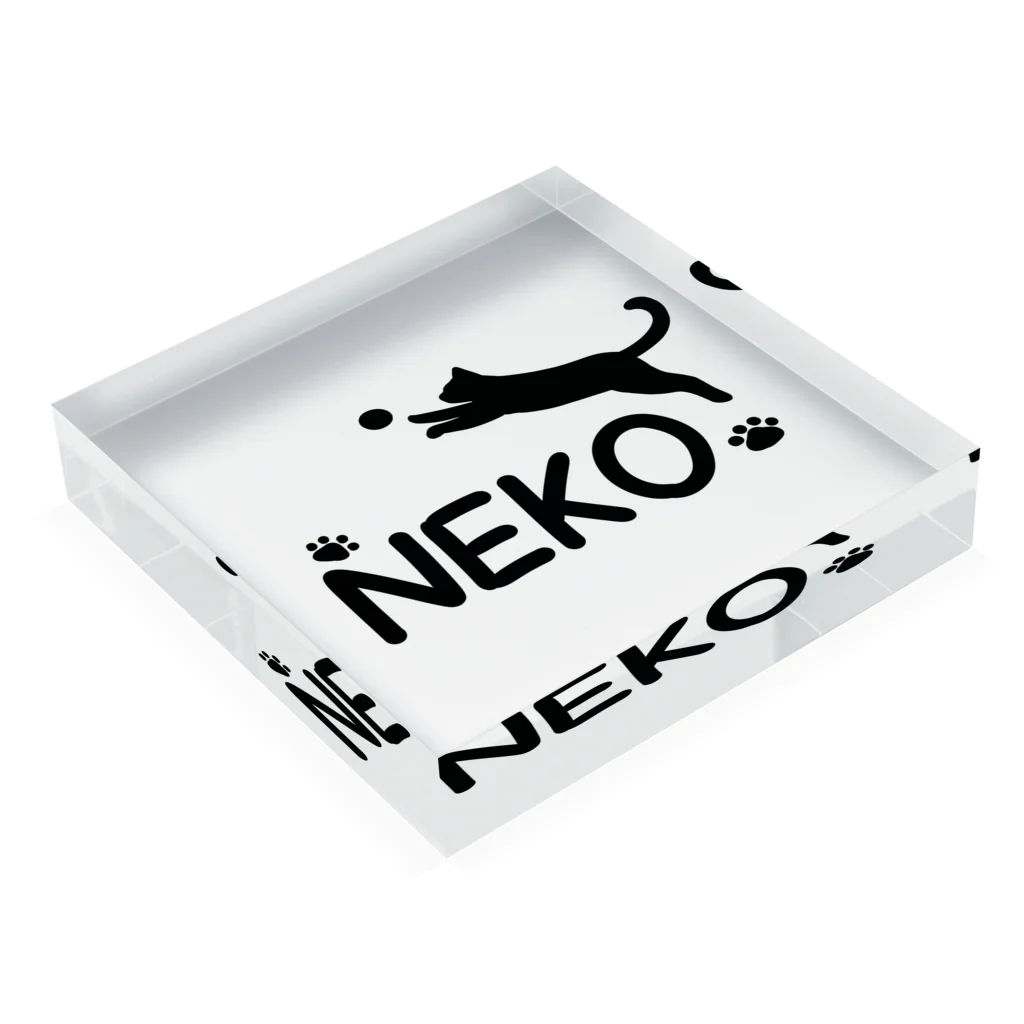 piccolo-のNEKO (猫)ロゴ Acrylic Block :placed flat