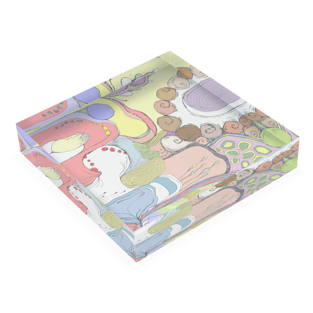 【Yuwiiの店】ゆぅぅぃーの模様 Acrylic Block :placed flat