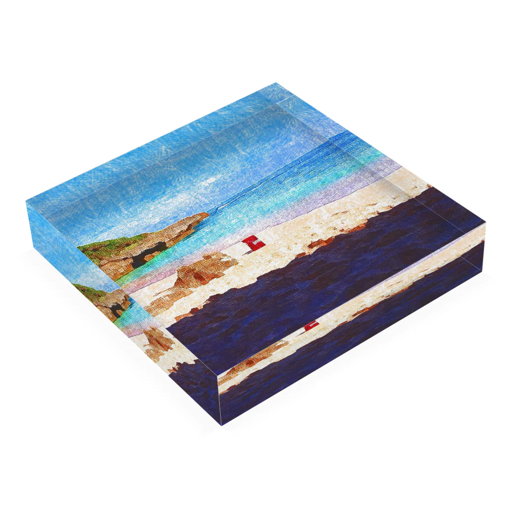 みずきの無人の浜辺 Acrylic Block :placed flat