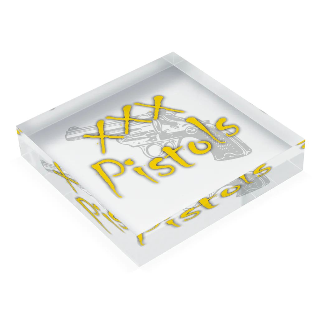 鐘真庵 SUZURI店のxxxPistols Acrylic Block :placed flat