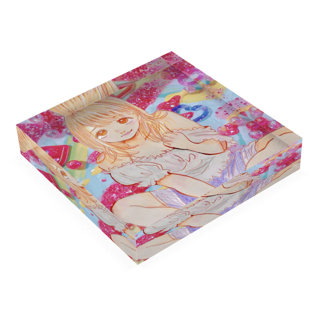 ミドルのおえかき帳の｢誘ってるの？｣ Acrylic Block :placed flat