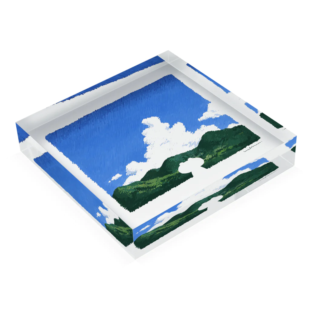 uckmarketの夏の映像 Acrylic Block :placed flat