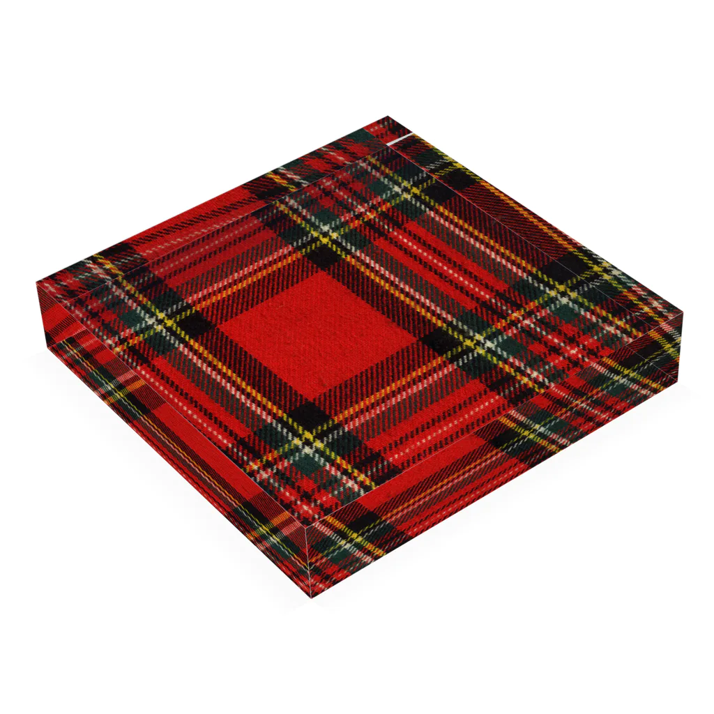 HOKO-ANのtartan_no1 アクリルブロックの平置き