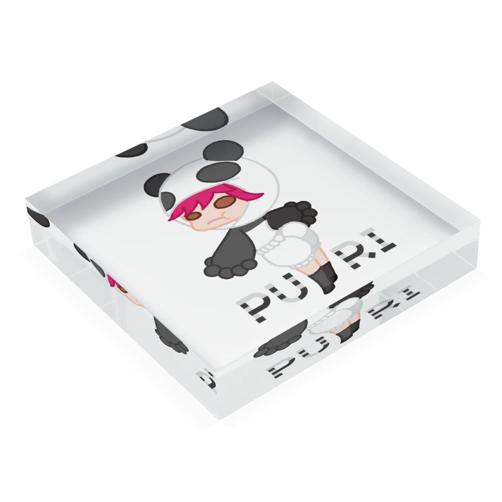 ウサネコのぷり☆パンダちゃん Acrylic Block :placed flat