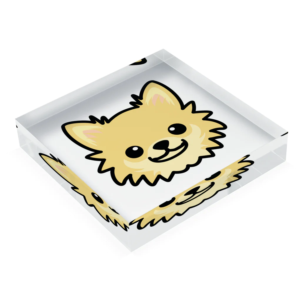 みんスマ-minna smile-のクリームチワワ Acrylic Block :placed flat