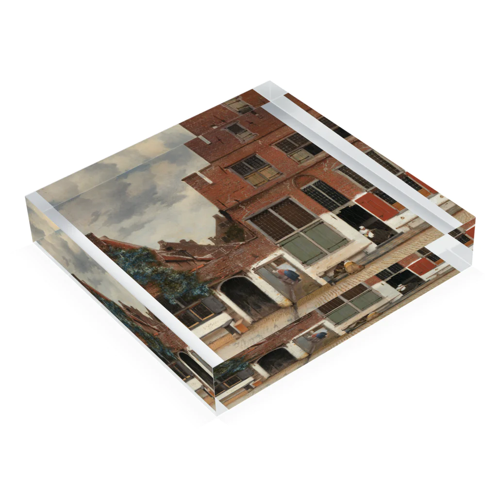 Art Baseの小路 / フェルメール (View of Houses in Delft (The little Street) 1658) Acrylic Block :placed flat