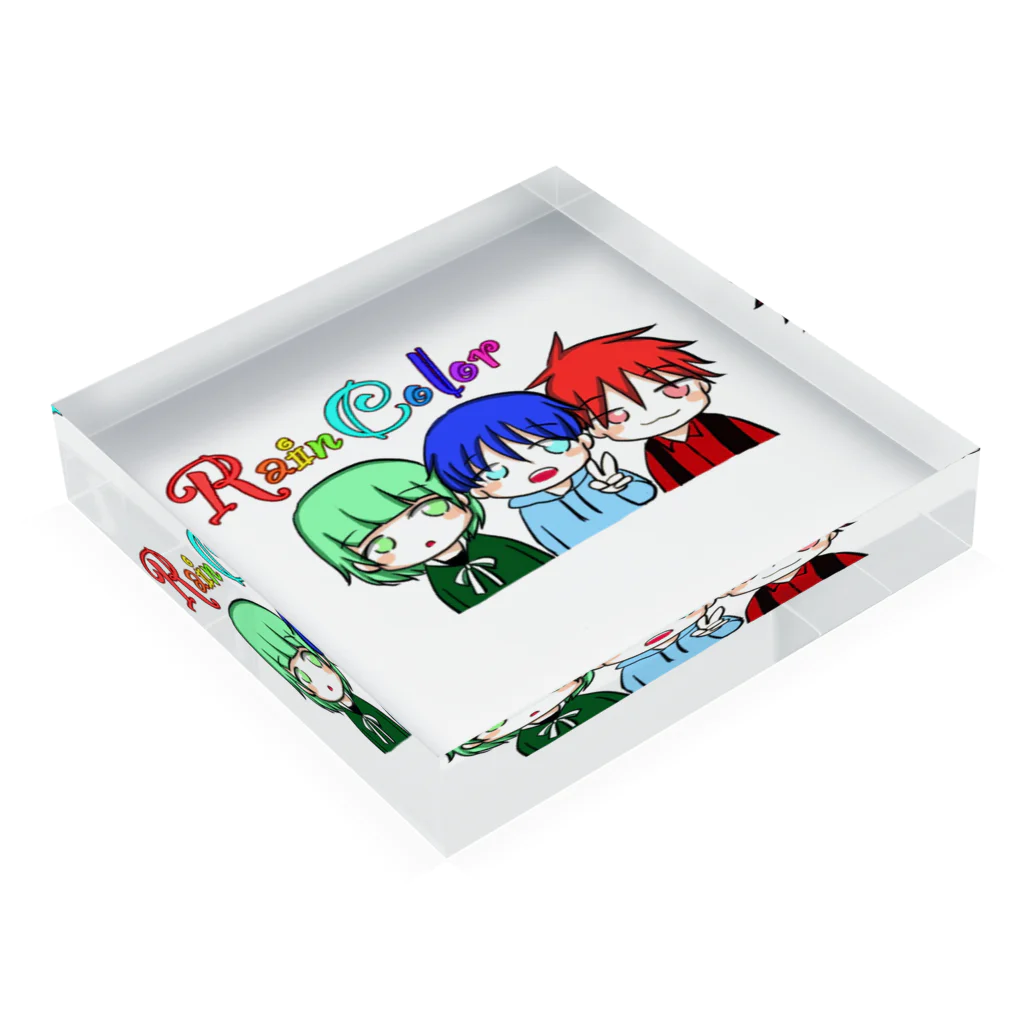 Rain ColorのRainColorグッズ第2弾 Acrylic Block :placed flat