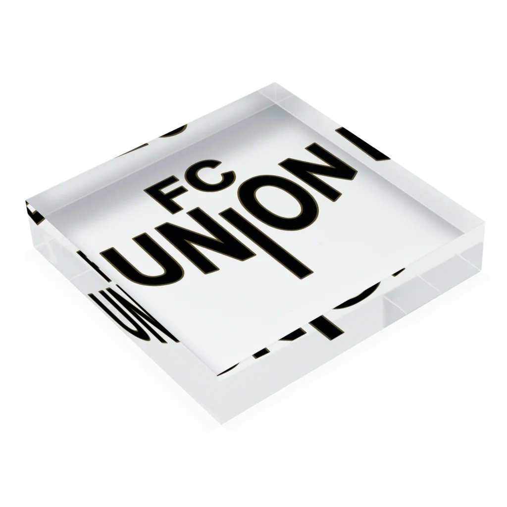 ユニオンフットボールデザインのFC UNION アクリルブロックの平置き