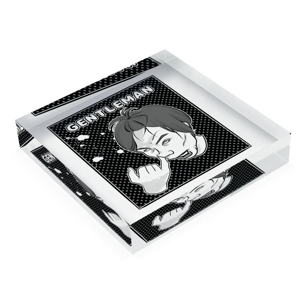 うさぎまるえkawaiishop のほじほじリアル『男』 Acrylic Block :placed flat