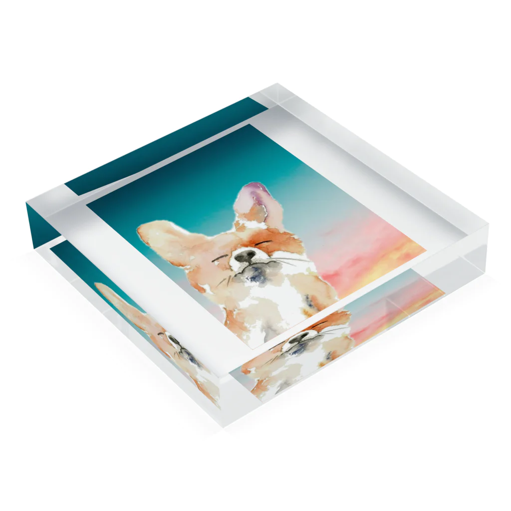 The Art FatherのFox illustrated new design Acrylic Block :placed flat