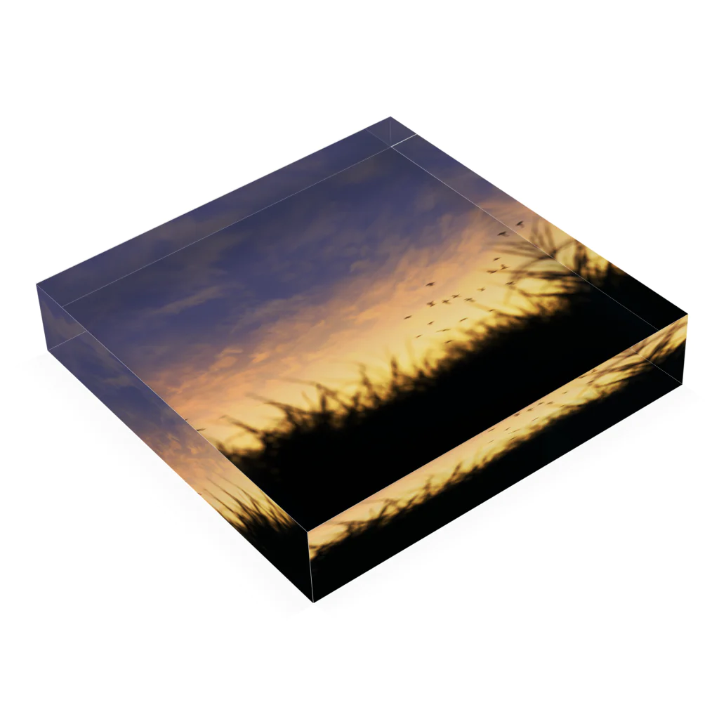 nogidoki_の夕暮れの空 Acrylic Block :placed flat