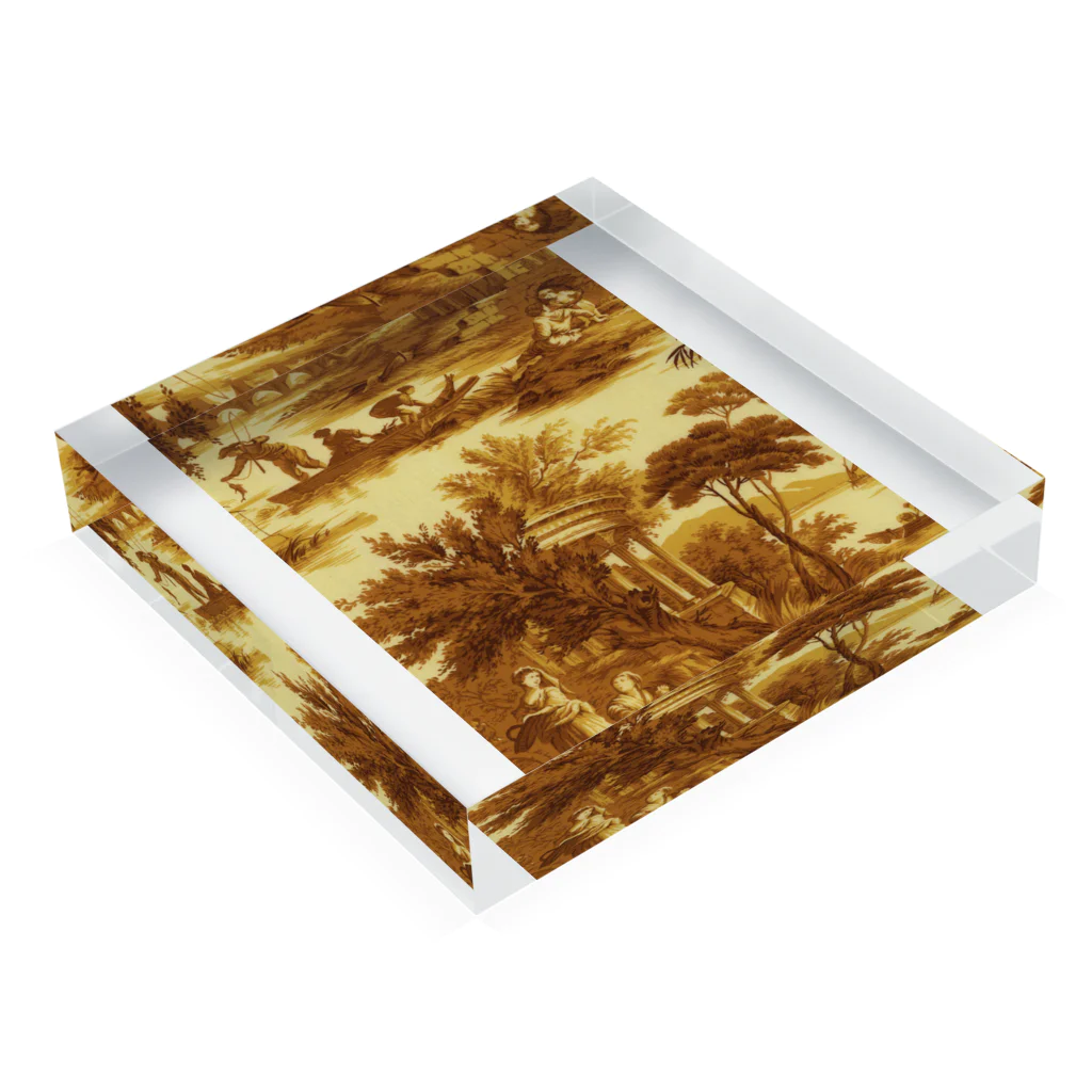 J. Jeffery Print Galleryのトワルドジュイ Toile de Jouy Acrylic Block :placed flat