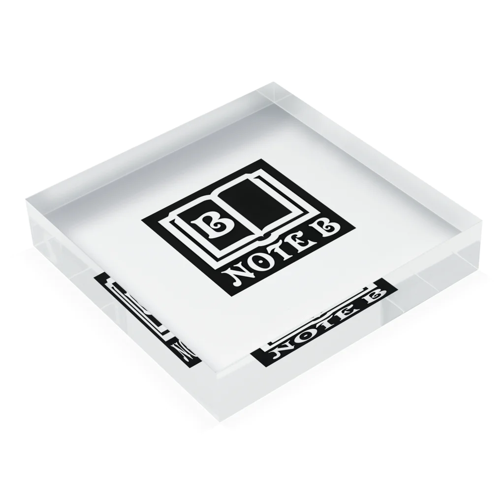 NOTE Bのblack logo Acrylic Block :placed flat