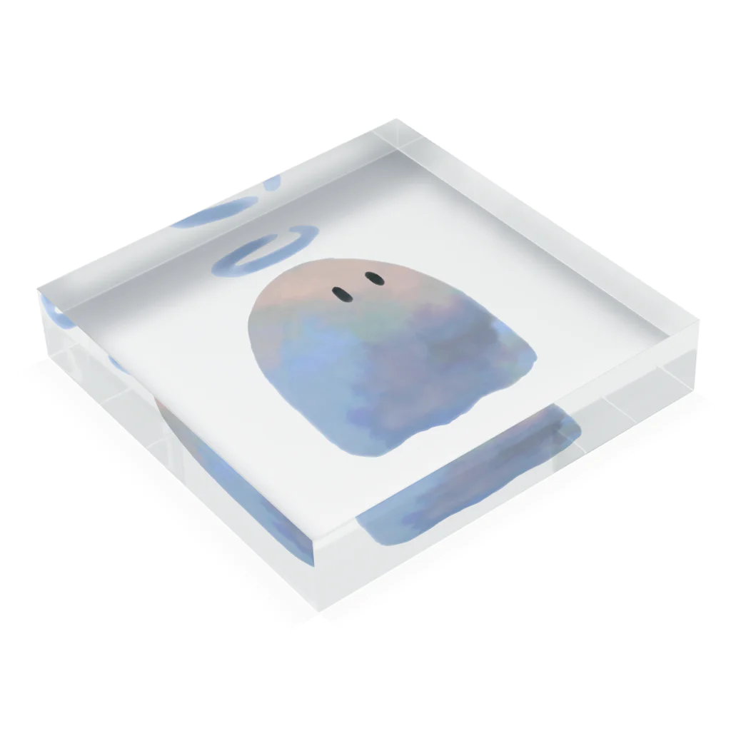 namakoのおばけちゃん 空色 Acrylic Block :placed flat