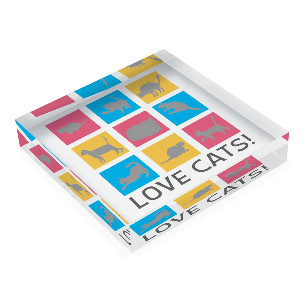 mojokinnのLOVE CATS! Acrylic Block :placed flat