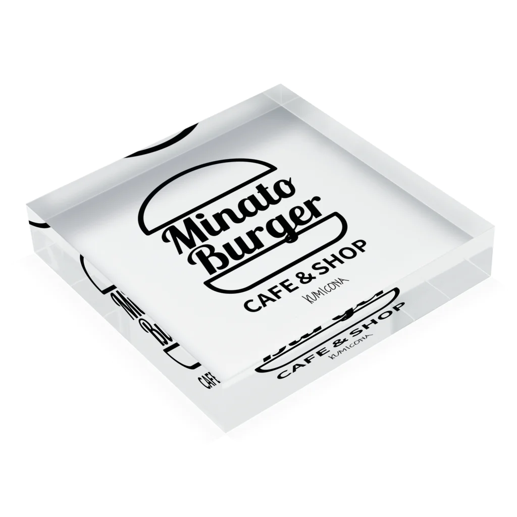 kumiconaShopのMinatoBurgerグッズ（ブラック） Acrylic Block :placed flat