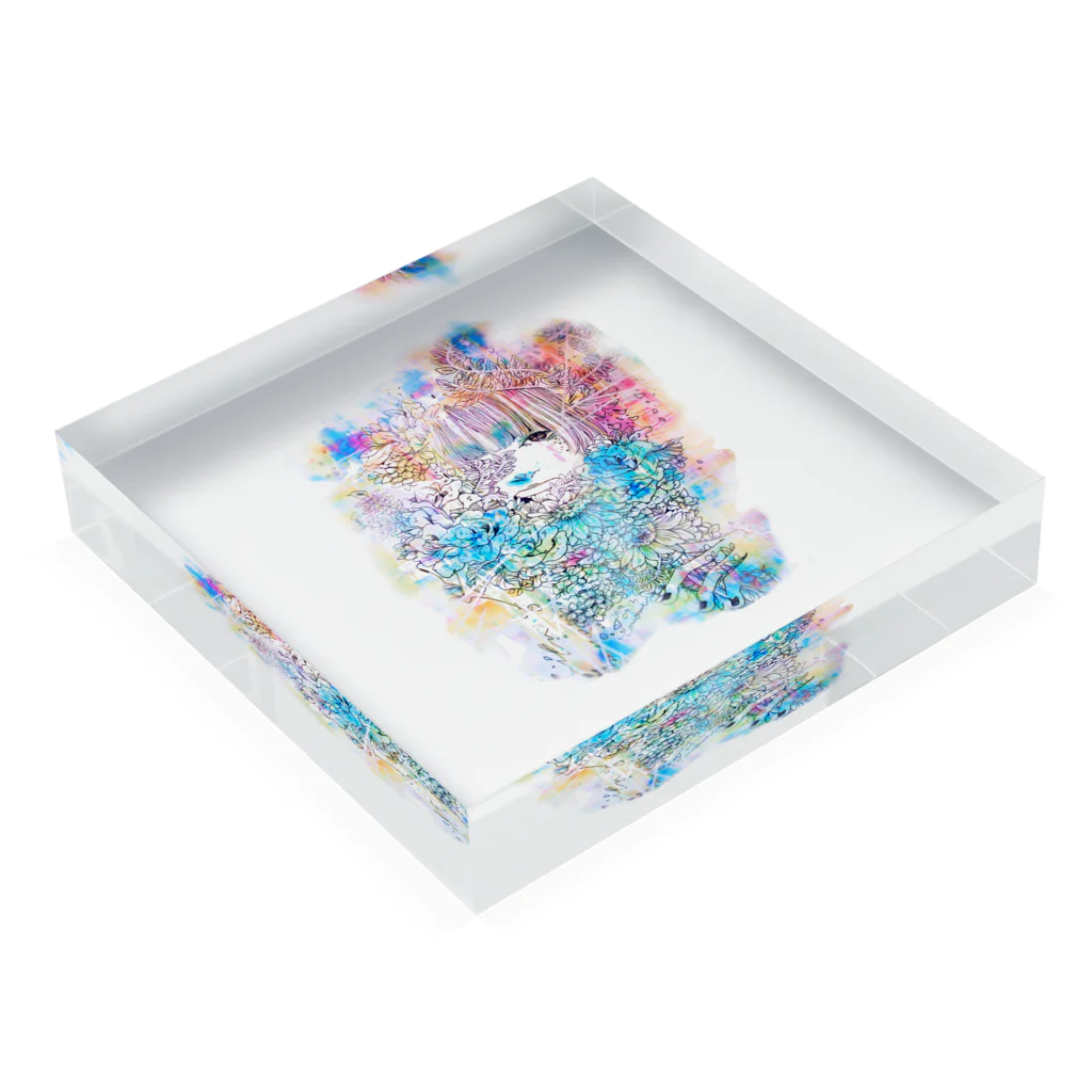 １０６の花喰 Acrylic Block :placed flat